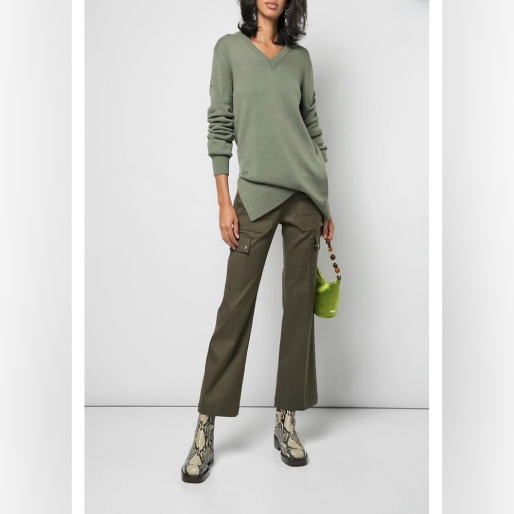 Michael Kors Collection - Spruce Cotton Crop Flare Cargo Pant - size 4 - NWT - Picture 2 of 16